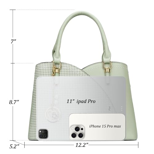 Image of KKXIU Triple Compartments Purses and Handbags for Women Fashion Ladies Satchel Shoulder Top Handle Bag