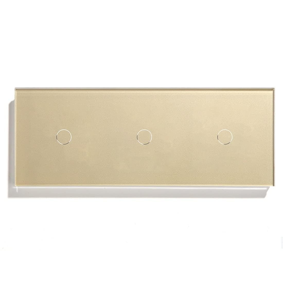 Conmutador Interruptor Pared Interruptor táctil Touch-Sensor Wall Power 3 Gang Switch Panel 2 Way Light Lightlight(Gold)