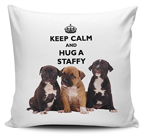 Keep Calm and Hug a Staffy cuscino