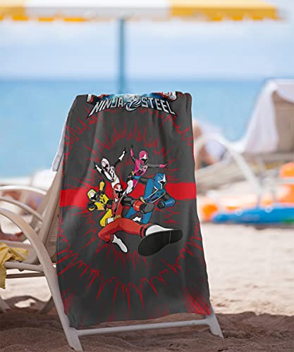 Trevco Power Rangers Ninja Team Officially Licensed Beach Towel 30" X 60" #TOP1