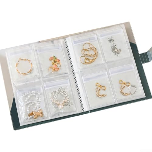 Sac de rangement pour bijoux avec compartiments scellés et anti-poussière pour boucles d'oreilles, bagues et colliers, design en PVC transparent pour un accès facile et une protection contre la saleté