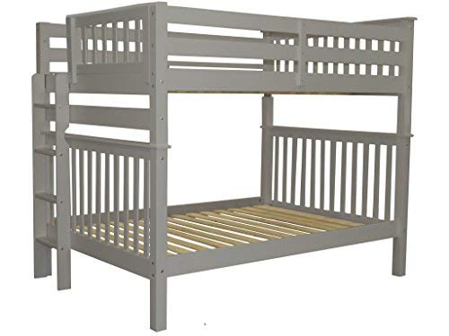 Bedz King Bunk Beds Full Over Full Mission Style With End Ladder, Gray #TOP1