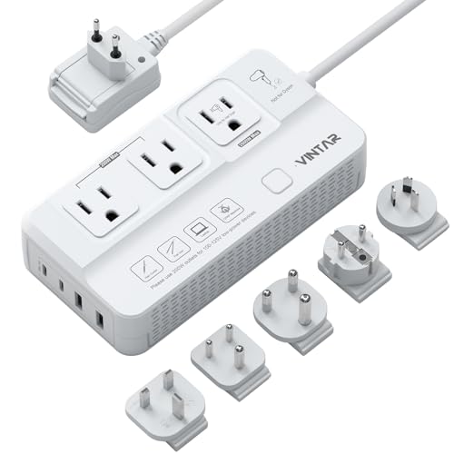 Image of VINTAR 2000W 220V to 110V Converter for Hair Dryers, Universal Travel Adapter Voltage Converter US to Europe with 4 USB Ports(2 USB C), International Step Down Transformer for EU UK JP AU India SA