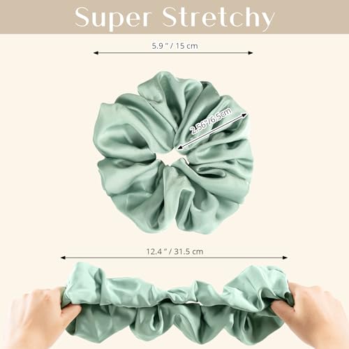 Lolalet Big Scrunchies for Women 5.9 Inch Large Satin Scrunchies, Jumbo Oversized Elastic Hair Ties - Image 2
