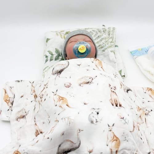 Image of Muslin Swaddle Blanket, Muslin Swaddle Blankets for Boys and Girls, Baby Receiving Swaddles, Unisex Receiving Blanket Newborn Gifts (Animal Print)