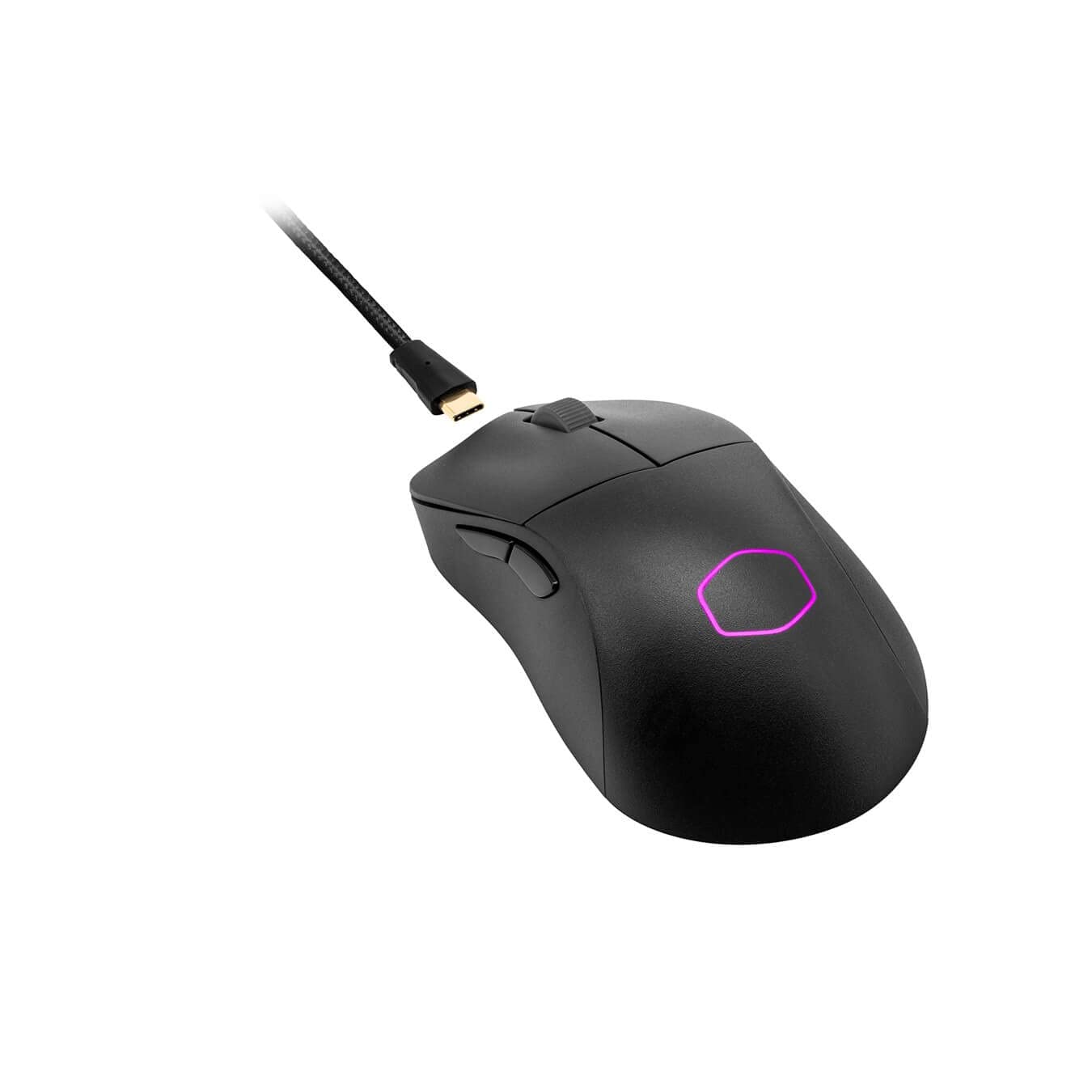 Cooler Master MM731 RGB-LED Ratón Ultraligero para Gaming Inalámbrico Híbrido 59g - Sensor Óptico 19K dpi PAW3370, Switches Ópticos 70M Clics, MasterPlus+ (38K dpi, Solo PC), Ergonómico - Negro Mate