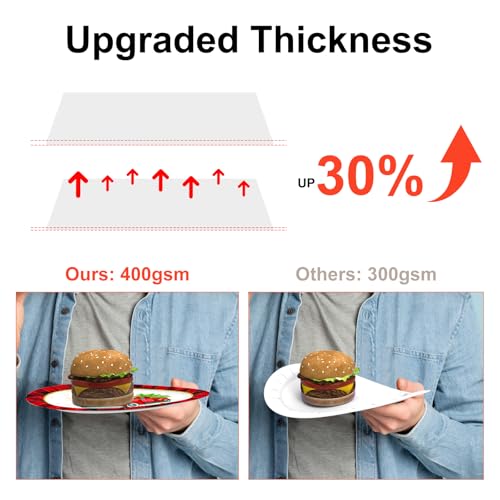 Tbsone 50-Count Christmas Disposable Paper Plates: Large Oval Heavy-Duty Dinnerware Set for Party Supplies and Holiday Dinner Table Decorations, 10.2 x 12.6 Inch (Christmas-Car) – Image 4