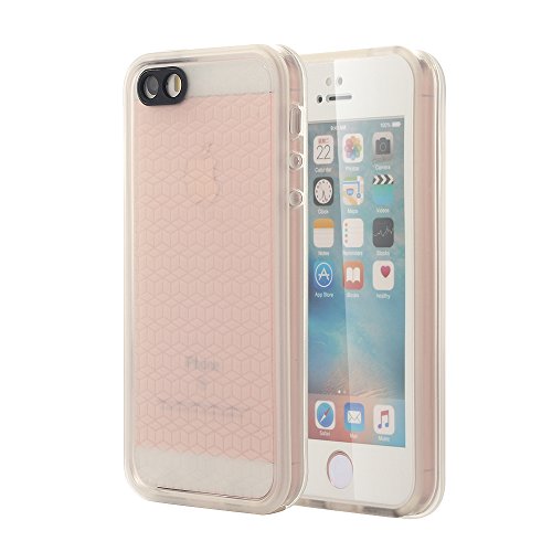 iPhone SE Waterproof Case, Pandawell™ Super Slim Thin Light [360 All Round Protective] Full-Sealed IPX-6 Waterproof Shockproof Dust/Snow Proof Case Cover for iPhone SE (Clear)