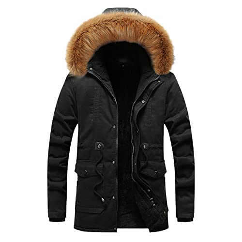 Veste d'hiver homme contre le froid : blouson polaire à capuche