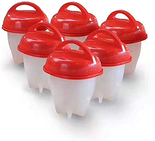 TRIUMPHANT Lot de 6 cuiseurs à œufs en silicone - Sans coque - Anti-adhésif - Sans BPA - Accessoires de cuisine