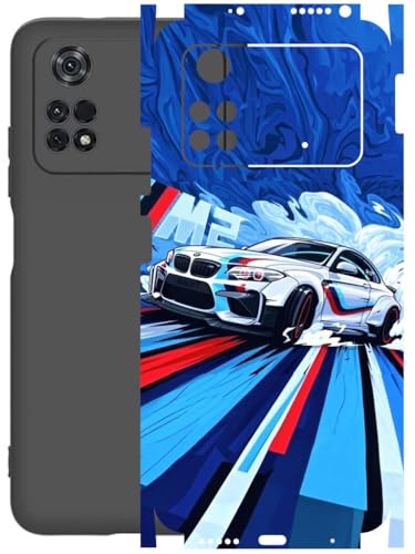 Image of AtOdds - Full Body Back Screen Guard Protector Film - Lamination Wrap Skin Sticker Compatible with Poco M4 PRO (4G) | Scratchproof Matte Finish (BWM)