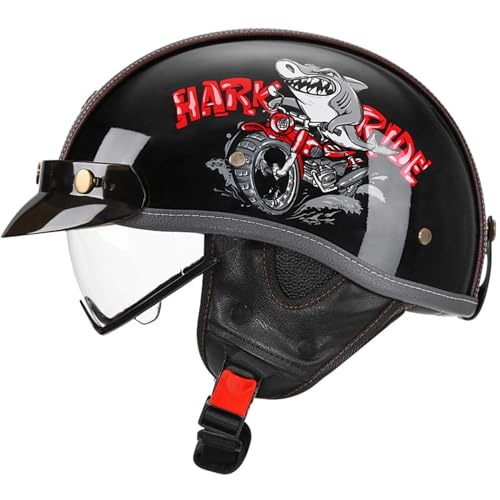 Design retrò: se cerchi un casco più comodo ed elegante, questo mezzo casco unisex è la scelta ideale per la moto. Caratterizzato da un design retrò, offre protezione dagli urti e comfort superiori.
