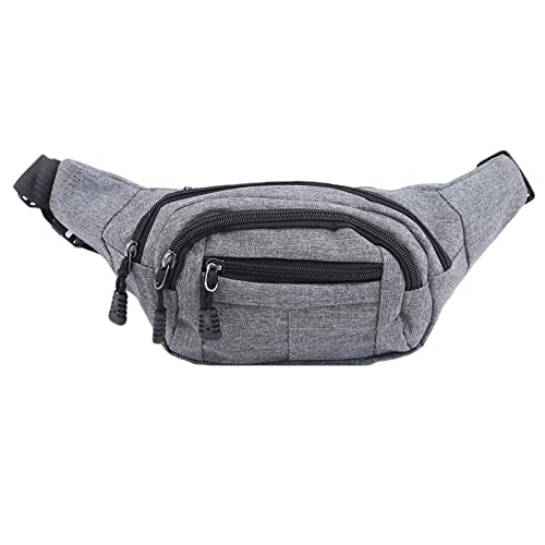 DeeRace ファニーパック ウエストズ レディース ウエストポーチバッグ ヒップパック 4つのジッパーポケット付き 調節可能なストラップ カジュアル 旅行 ハイキング アウトドア スポーツ用, グレー