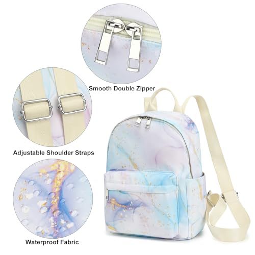 Image of Marble Mini Backpack Women Girls, Small Backpack Purse for Adults Teens Kids School Travel