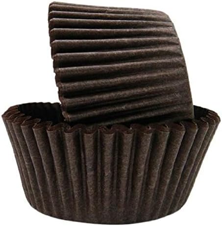 Regency Wraps Standard Baking Cups Greaseproof Professional Grade for Cupcakes and Muffins, Pack of 40, Brown Solid