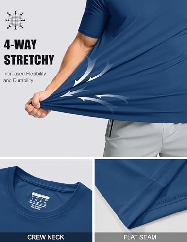 Image of MAGCOMSEN Men's Short Sleeve T-Shirt Quick Dry UPF 50+ Athletic Running Workout Fishing Top Tee Performance Shirts