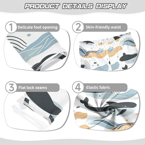 Cartoon Whale Animal Fish Girls Casual Leggings for Kids Printed Long Pant Bottoms Stretch and Soft3