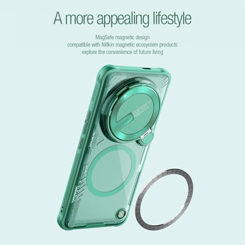 Image of Nillkin Case for Xiaomi Mi 14 Ultra (6.73 inch Inch) Iceblade Prop Case with Mag Safe Magnetic Features Corner Air Bags + Aluminium Camera Protect Stand Scratch & dust Proof Green Color