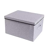 KUENG Cestos Almacenaje Cajas Decorativas para Almacenar Caja Decorativa con Tapa Cajas Almacenaje Juguetes Cajas Bonitas Gray,35 * 28 * 18cm