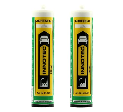 2 Stück Innotec Adheseal Weiß Kleb- und Dichtmasse auf MS-Polymerbasis - haftbar selbst auf heiklen Materialien - nass in nass überlackierbar - 290 ml Adheseal Dauerelastische Klebedichtmasse
