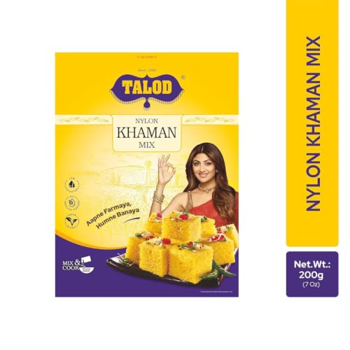 Image of Talod Nylon Khaman Flour | Instant Khaman Dhokla Mix | Soft & Spongy Gujarati Snack Premix | 100% Natural Ingredients | Healthy Protein-Rich Flour | Authentic Taste | Easy Mix & Cook - 180g x Pack 6