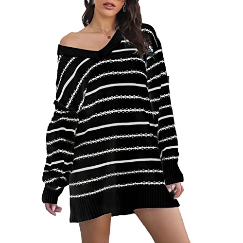 Robe rayée pour femme vêtement infroissable col en V mini taille S pour rester fraîche