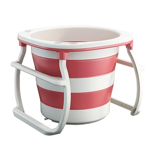 Baignoire Pliable Ronde pour Adulte, Baignoire de Douche Adulte, Baignoire sur Pied, Trempage Autoportante Baignoire Convient pour Petite Salle de Bain Spa(Pinkss,95 * 90 * 70cm)