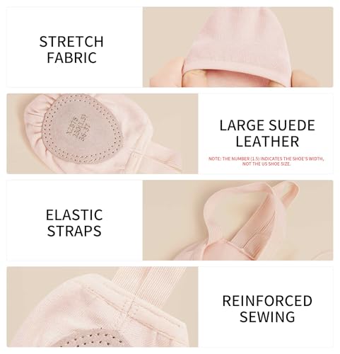 Daydance Half Soles Dance Shoes, Canvas Lyrical Ballet Shoes for Girls/Women2