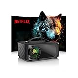 Beamer-4K Passend fĂŒr Netflix Dolby Audio ONOAYO 1500ANSI HDR10+ HDMI eARC Smart Beamer Heimkino, 1080P Full HD KI-Autofokus WiFi 6 Bluetooth 5.3 Tragbarer Mini Outdoor Projektor ââââKino Ăberall
