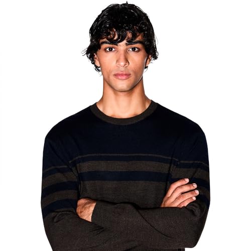 Armani Exchange Men's Long Sleeve Wool Blend Colorblock Sweater4