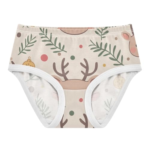 Seamless Reindeer Girls' Underwear Soft Touch Breathable Toddler Underwear for Toddler in Sizes 2T,3T, 4T, 5T, 6Y and 8Y