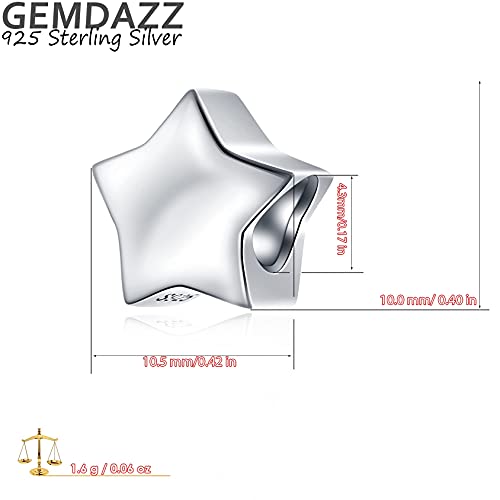 Christmas Five-Pointed Wishing Star Charm, Fit Pandora Xmas Bracelet, 925 Sterling Silver Lucky Pentagram Beads, Gift For Friends/Birthday/Valentines #TOP1