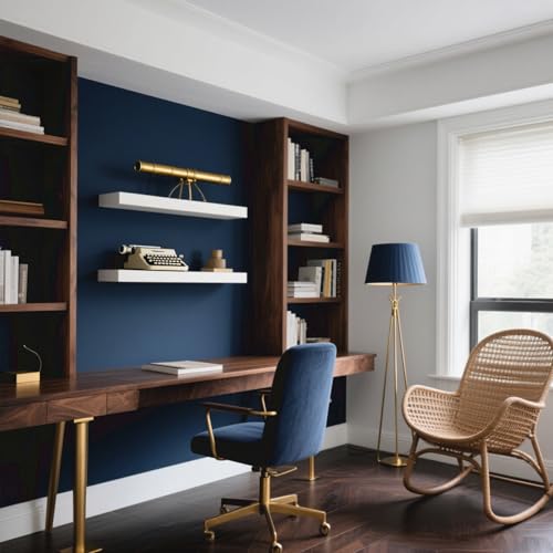 Image of Yancorp 24 inchx394 inch /32.8' Matte Gray Blue Peel and Stick Wallpaper Removable Contact Paper for Cabinets Self-Adhesive and Drawers Stick on Wall Paper for Bedroom Kitchen
