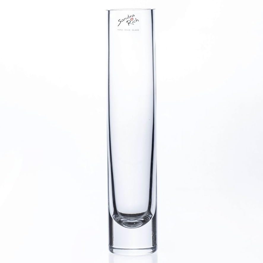 Glasvase Solifleur – H 25cm / Ø 5cm – Schlanke Single Flower Vase für Elegante Deko, transparente Blumenvase, minimalistische Tischvase für Blumenarrangements