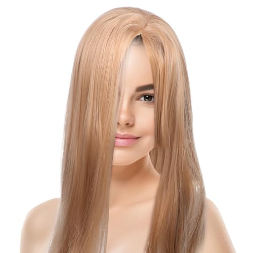 Perruque synthétique lace front dorée longue pour cosplay et fêtes - 6