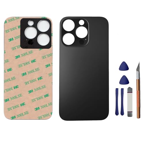 Mingxiong 14 Pro Max Back Glass Replacement for iPhone 14 Pro Max Rear Back Glass Panel Replacement with Pre-Installed Adhesive + Repairing Toolkit (Space Black)