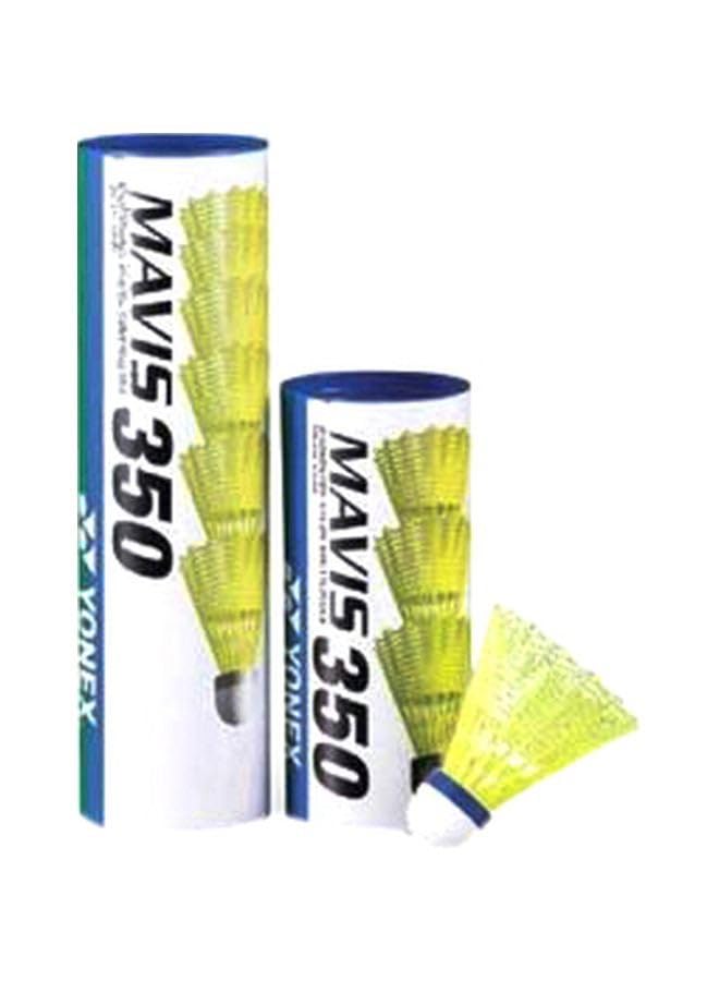 Pack Of 6 Mavis 350 Nylon Shuttlecock Set Standard 8X11X10Cm - Multicolor