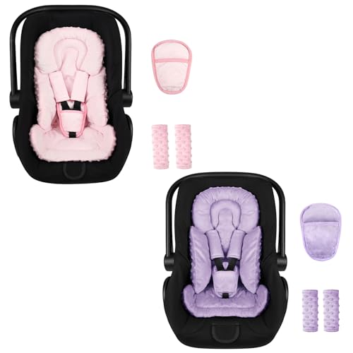 Cojín para asiento de bebé 3 en 1 púrpura y rosa miniatura 1