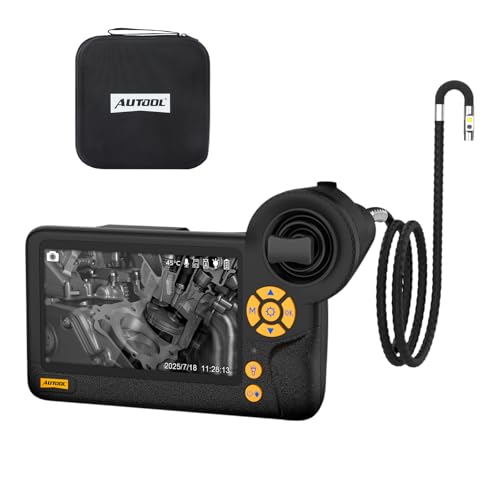 Image of AUTOOL Dual Lens Borescope 0.25inch 210 Articulating Endoscope 4.3 inchHD 3FT