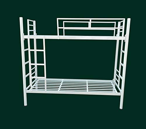 S. K. MODERN ART Metal Bunk Bed for Adults Without Mattress (2.5 x 6 Feet, White Powder Coated)