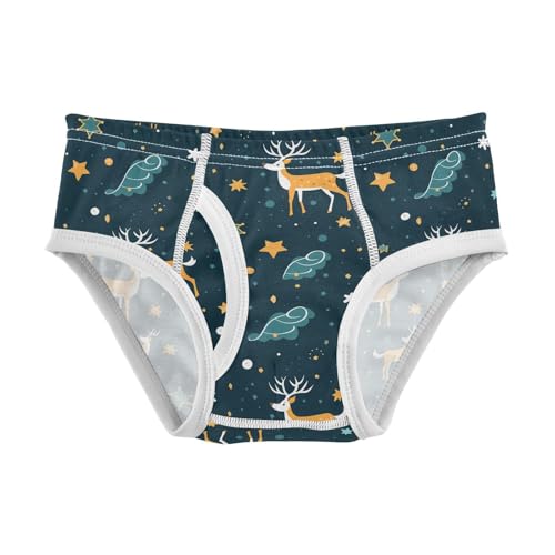 visesunny Boys Cotton Underwear Vector Deer Design Printed Toddler Soft Training Briefs Size 2T-8Y for Kids