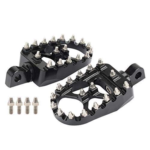 Wide Foot Pegs Motorcycle MX Rotating Custom Chopper Bobber Style Rear Footrests for Harley Dyna Sportster 883 Fatboy (Black)