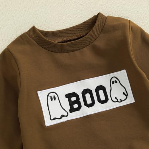 Toddler Baby Boy Halloween Outfits Long Sleeve Checked Pumpkin Sweatshirt+Pants Set Fall Winter Baby Boy Clothes4