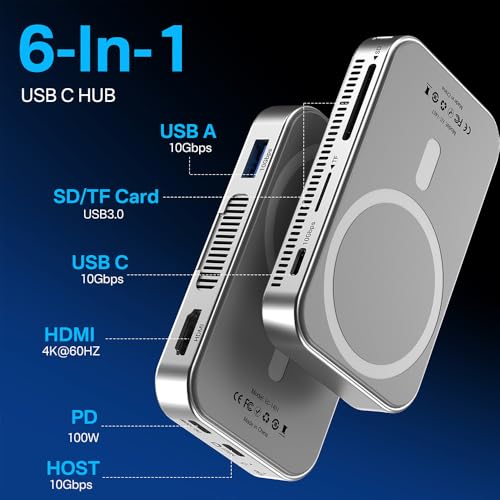 Image of ACASIS 6-in-1 USB-C M.2 2280 /2260 /2242 /2230 SSD Enclosure+Docking Station for iPhone 15 /16 /17 Pro /Max ProRes, M /B+M Key UASP (UP to 8TB)