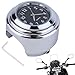 Produktbild uhr für Motorradlenker, Universal Motorrad Lenkeruhr, Motorrad Fahrrad Chrom Wasserdicht Zifferblatt Lenkeruhr Glow Watch Black Shell & Silver Base