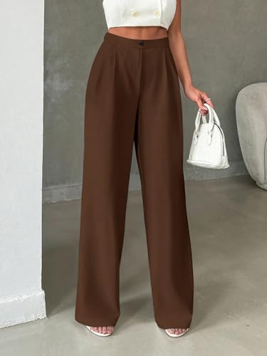 Image of Toochki Trousers for Woman Pants Women's Formal Office Korean | Black Track Pant | Straight | Cotton Spandex Stretchable Trouser | High-Waisted Bottom Wear