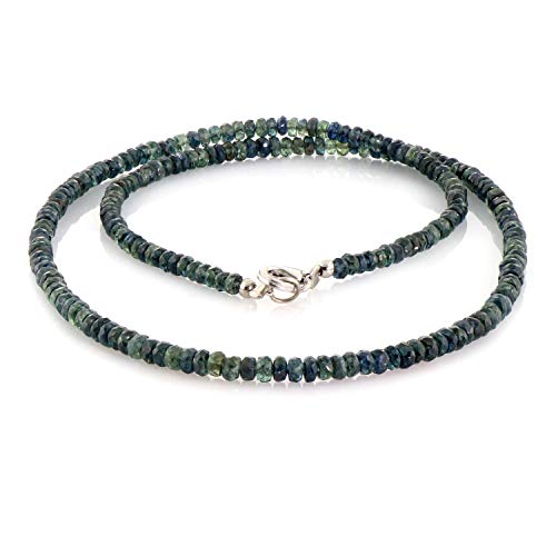 NirvanaIN Malagasy Green Sapphire Faceted Rondelles Necklace,Green Sapphire Jewelry, Gemstone Beads Necklace, Beaded Necklace For Her, Party Necklace2