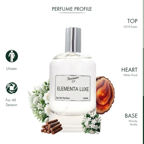 Image of Elementa Luxe | Luxury Unisex Eau De Parfum | Fresh Musky Woody | Perfume Spray for Men & Women | Strong & Long Lasting Fragrance | Luxury Gift for Him & Her | 100 ml