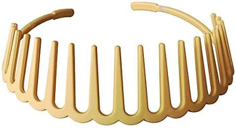 Image of MOOLYAVAAN PRODUCTS Matte Finish Elastic Wavy Toothed Hairband Plastic Sharks Tooth Hair Comb Zigzag Headband Hair Hoop Hair Clasps for Women Girls (Pack of 12)