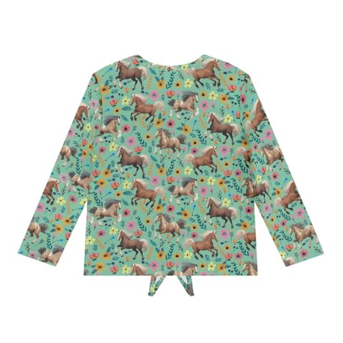 Cute Shirts for Girls 5-12 Years Long Sleeve Tops Tie Front Shirts School Casual Tops2